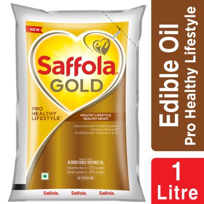 Saffola Gold Pro Healthy Lifestyle RiceBran Based Blended Oil 1 L